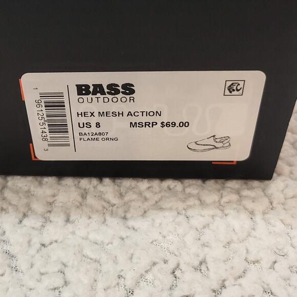 NIB BASS OUTDOOR Hex Mesh Water Pull-On Trail Sneakers Hiking ORNGE Women SIZE 8 - Picture 5 of 5